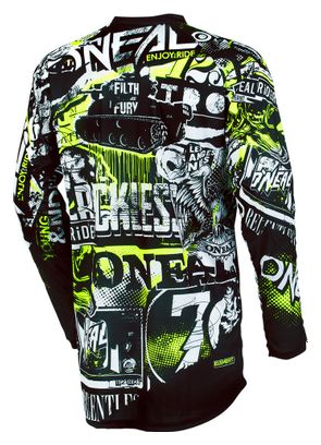 Oneal Element Attack Youth Long Sleeves Jersey Black Neon Yellow