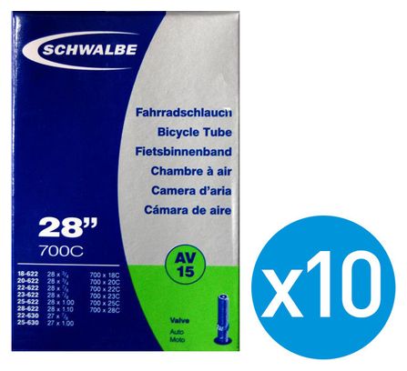 Schwalbe 10 AV15 Inner Tubes Bundle 700 x 18/28 - 29'' x 1.10
