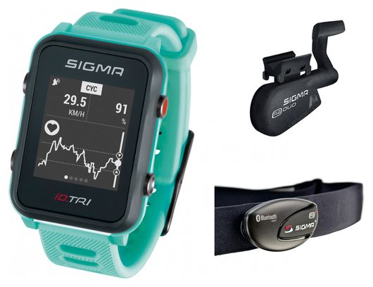 Montre GPS Sigma iD.TRI Set Turquoise Fluo