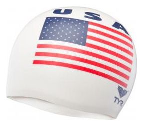 TYR USA Swim Cap Silicone White