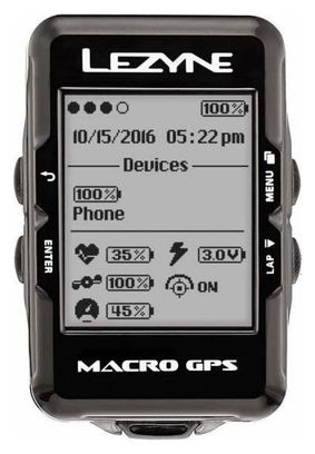 Compteur GPS Lezyne Macro Noir