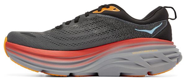 Bondi 8 Grey Orange Running Shoes