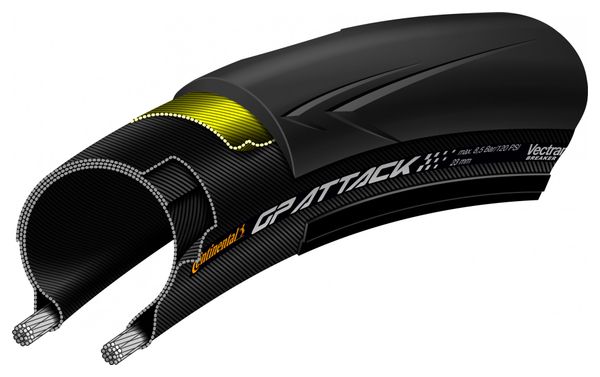 Continental Grand Prix Attack III 700mm Road Tire Tubetype flessibile Vectran Breaker BlackChili