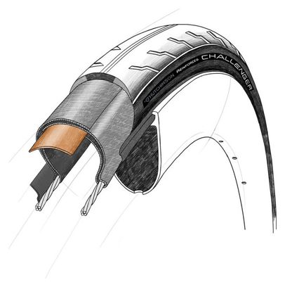 Hutchinson Challenger 700 mm Road Tire Tubetype Foldable Reinforced Bi-Compound