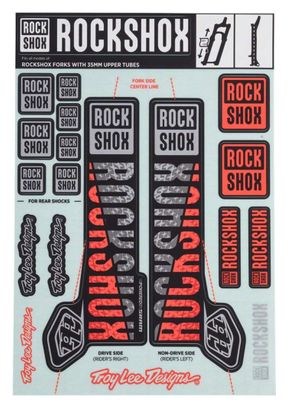 RockShox Decal Kit Troy Lee Design 35mm Silver / Orange