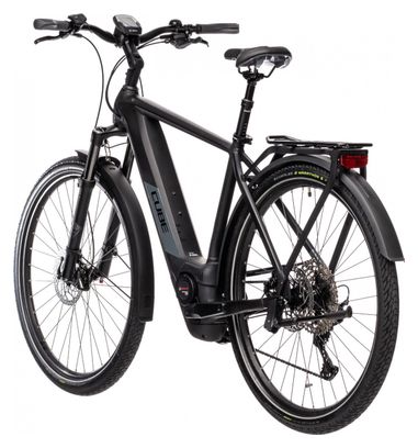 Vélo de Ville Électrique Cube Kathmandu Hybrid EXC 625 Shimano Deore/XT 12V 625 Wh 700 mm Noir Gris 2021