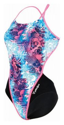 Michael Phelps Women&#39;s One-Piece Swimsuit Dragon Racing Back Dragon Blue / Pink