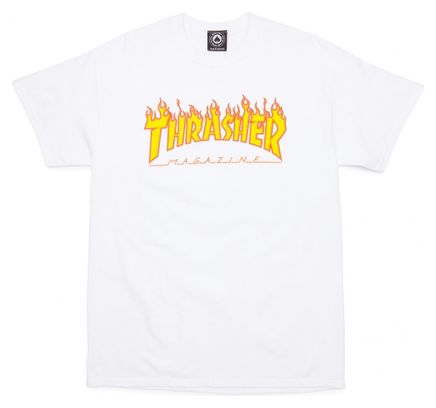THRASHER  T-shirt flame logo  White