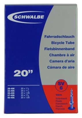 CHAMBRE A AIR SCHWALBE - 20  - PRESTA VALVE 40mm - BOITE