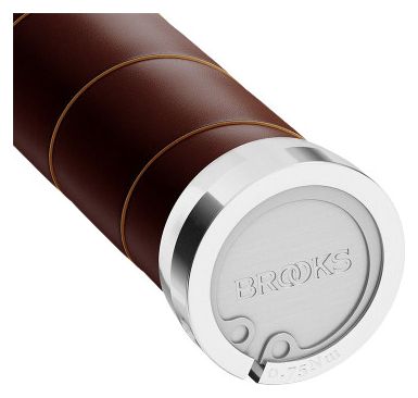 Brooks England Slender Leather Grips 130/100 mm Grips Brown