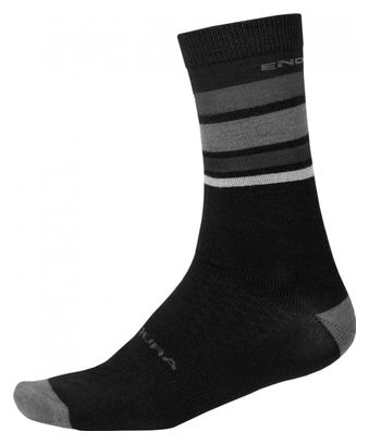 Endura BaaBaa Merino Stripe Socks Black Mat