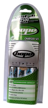 HOPE Chargeur Batterie 4 x AA 2500mAh