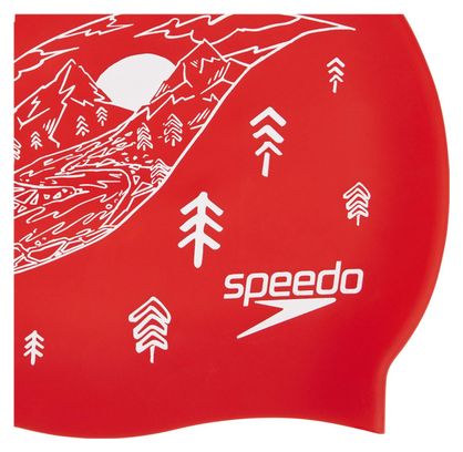 Speedo Slogan Print Swimcaps Rot