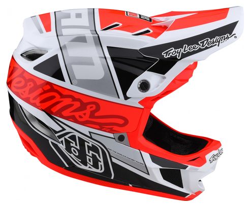 Troy Lee Designs D4 Composite TEAM SRAM Helmet White/Fluo Red