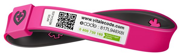 Identification Bracelet Vital eCode Vital Sport Black Pink