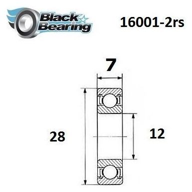 Roulement B3 - BLACKBEARING - 16001-2rs