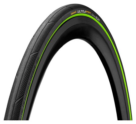 Continental Ultra Sport III 700 mm Road Tire Tubetype Foldable PureGrip Compound E-Bike e25 Black / Green