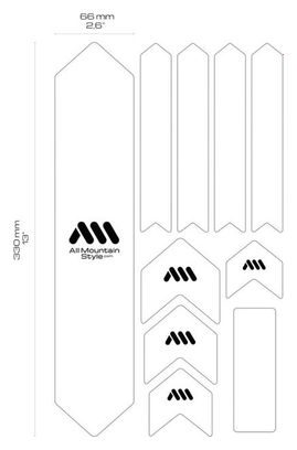 ALL MOUNTAIN STYLE XL Rahmenschutz-Kit - 10 Stück - Tropfen Weiß