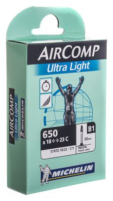 MICHELIN Chambre à air B1 AIRCOMP Ultralight 650 x 18/23 Valve Presta 60mm