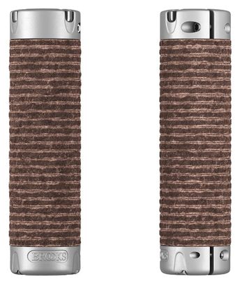 Pair of Brooks Plump Leather 130/130mm Brown Grips