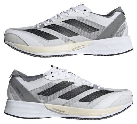 adidas running adizero Adios 7 White Grey Men's Shoes