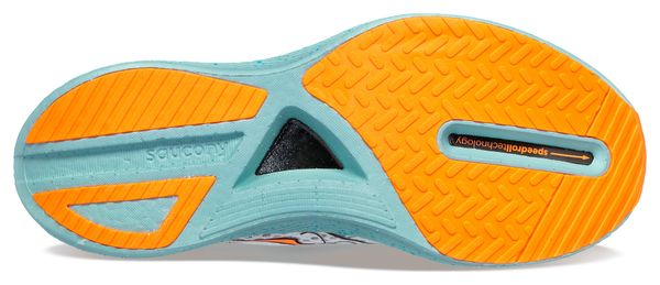 Chaussures de Running Saucony Endorphin Pro 3 Blanc Bleu Orange