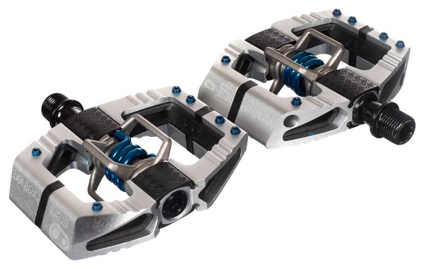 Pair of Crankbrothers Mallet Enduro Pedals Silver / Blue Alltricks Edition