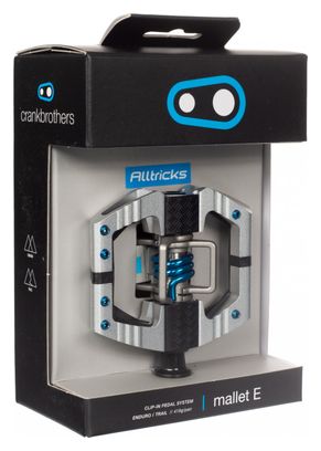 Pair of Crankbrothers Mallet Enduro Pedals Silver / Blue Alltricks Edition