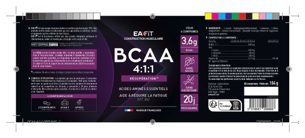EAFIT BCAA 4.1.1 (80 comprimés)