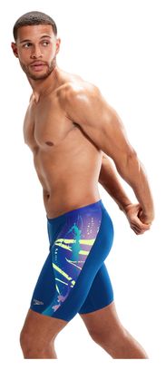 Speedo Eco+ Placem Dig V-Cut Swimsuit Yellow Blue