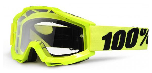 100% Goggle ACCURI Fluo Yellow Frame Clear Lens