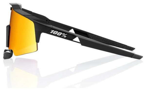 100% Speedcraft AIR Sunglasses - Soft Tact Black - HiPER Mirror Red