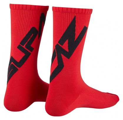 Pair of Supacaz SupaSox Straight Up SL Red Socks