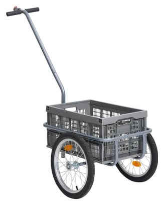 vidaXL Remorque de vélo avec boîte de transport pliable 50L Gris 50 kg