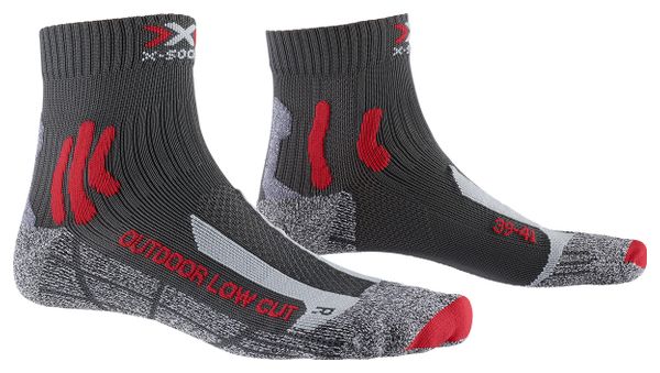 Pair of X-Socks TREK OUTDOOR LOW CUT Gray Red