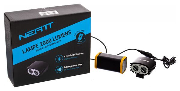 Éclairage Avant Rechargeable Neatt 2000 Lumens Avec Batterie Externe