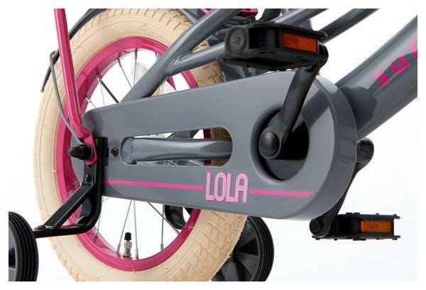 Vélo enfant SuperSuper Lola - Filles - 14 pouces - Gris / Rose