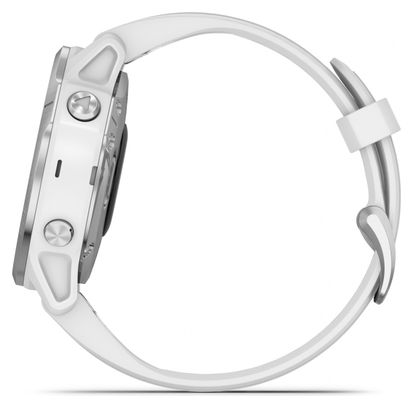 Montre GPS Garmin fenix 6S Argent Blanc avec Bracelet Blanc