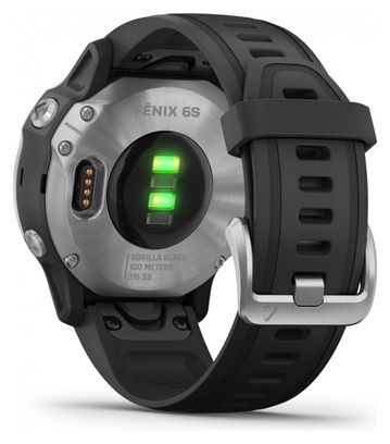 Montre GPS Garmin fenix 6S Argent Noir avec Bracelet Noir