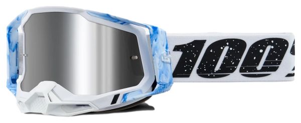 Masque 100% Racecraft 2 Mixos Bleu Blanc | Verres Miroir Argent