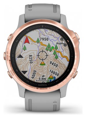 Montre GPS Garmin fenix 6S Sapphire Rose Gold Gris avec Bracelet Gris