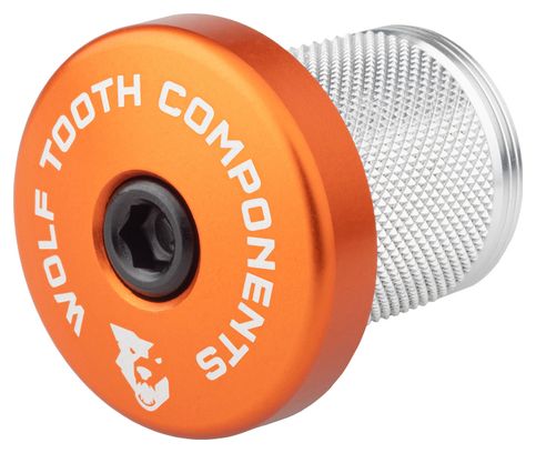 Wolf Tooth Compression Plug with Integrated Spacer Stem Cap 1 1/8'' Orange