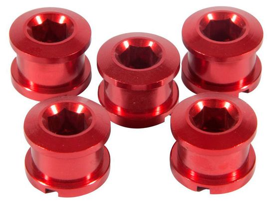 Set van 5 INSIGHT schroeven voor 6,5 x 4mm rode aluminium kroon