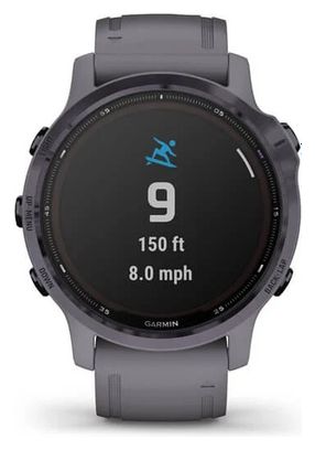 Garmin fenix 6S - Reloj GPS Pro Solar Edition Acero amatista con correa gris esquisto