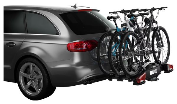 Thule VeloCompact 3-Bike Anhängerkupplungs-Fahrradträger 13-polig (kompatibel mit E-Bikes) Schwarz/aluminium