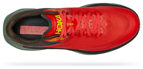 Hoka Zinal Red Khaki Trail Running Shoes