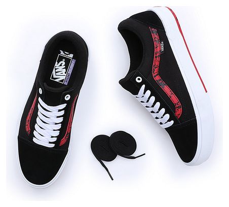 Chaussures Vans BMX Old Skool Marble Noir Blanc Rouge