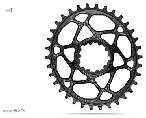 AbsoluteBlack Narrow Wide Oval Chainring Direct Mount Boost Sram 12S Black