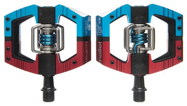 Pair of Automatic paddles with Crank Brothers MALLET Enduro LS Red / Blue Cage by Alltricks