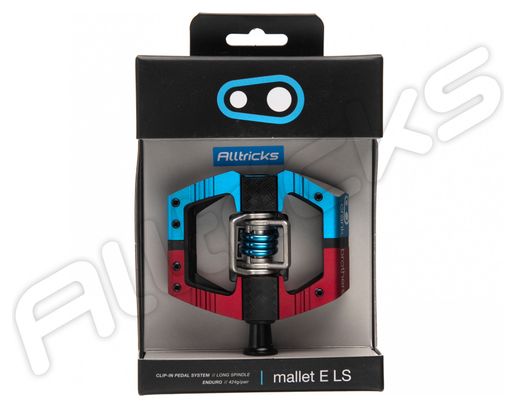 Pair of Automatic paddles with Crank Brothers MALLET Enduro LS Red / Blue Cage by Alltricks